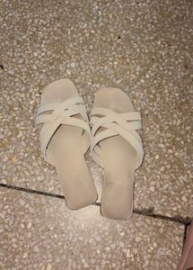 Stylish Beige Criss-Cross Strap Sandals
