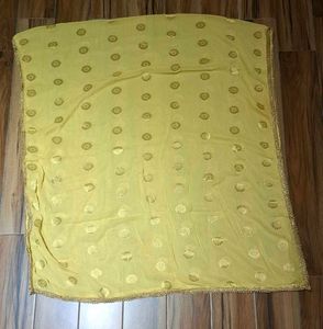 Yellow Dupatta with Golden Motifs