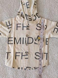Stylish Boys' Graphic Print Hooded Shirt