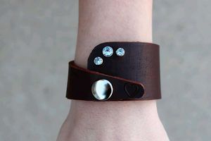 Edgy Studded Leather Cuff Bracelets Combo