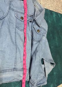 Blue Denim Jacket with Stripe Details