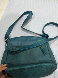 Teal Crossbody Bag with Bow Detail
