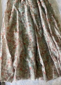 Floral Print Organza Skirt