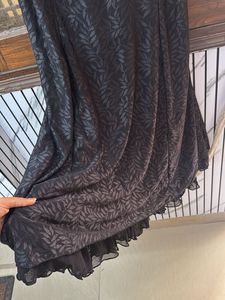 Women Black Floral Net Maxi Dress