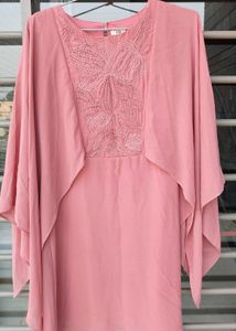 Elegant Pink Beaded Kaftan Kurta