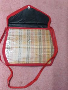 Red & Plaid Crossbody Bag