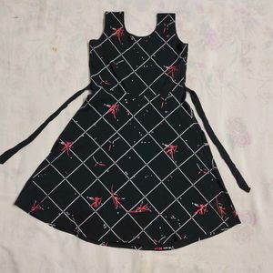 Stylish Black Printed Dress 🖤♥️