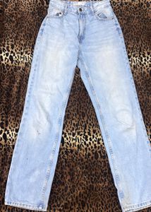 Light Wash Wide Leg Denim Jeans