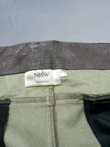 Gray Leather Textured Mens Portugese Pants