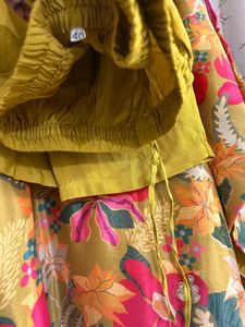Gotta Patti Kaftan Set: Floral Print &amp; Tassels