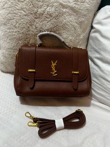 Ysl inspired Brown Textured Handbag