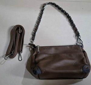 Brown Faux Leather Crossbody Bag