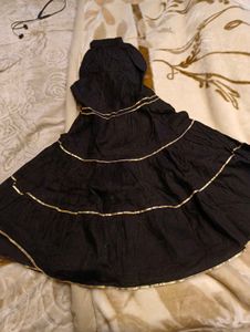 Black Sharara with Gold Detail
