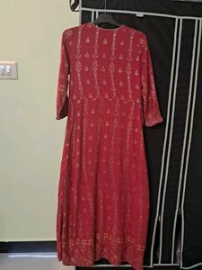 Red Embellished Kurta