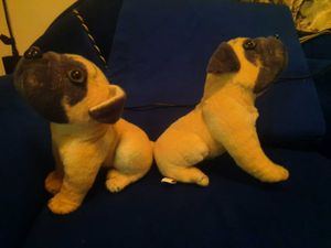 2pcs Cute Plush Pug Dog Set
