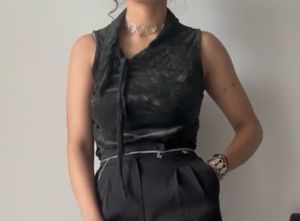 Imported Dark Green velvet top
