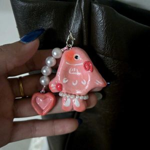 Pink Fish Worry Stone Charm🤍🩷