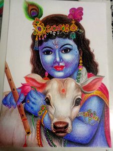 Handmade Lord Krishna Artwork