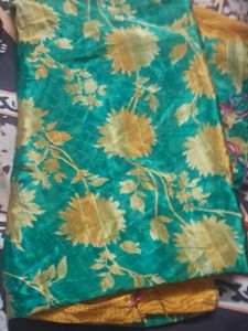 Beautiful Teal dupatta Golden Floral Print