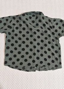 Polka Dot Button-Up Shirt