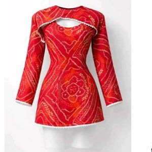Stylish Red Printed Kurta