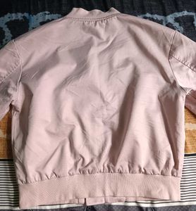 Pink Embroidered Bomber Jacket