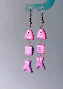 Segmented Fish Dangle Earrings