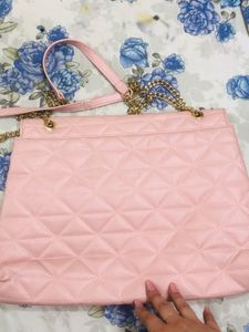 Chic Quilted Pink Shoulder Bag
