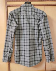 DX Shirts Men's Grey Checkered Shirt | Chest 36 in