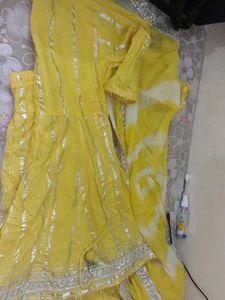 Yellow  sharara Set