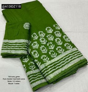 Pure Chanderi Hand Batik Saree