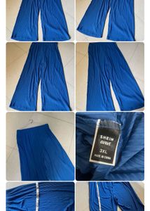 Shein Curve Pleated Wide Leg Pants