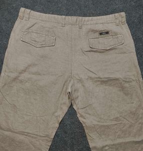 HUGO BOSS 'Relaxed Fit' Linen-Blend Chino Trousers