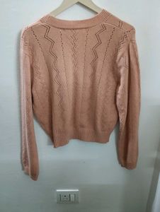 Peach Knit Cardigan