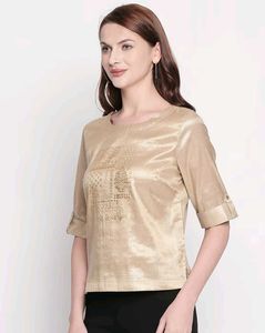 Elegant Gold Ethnic Blouse