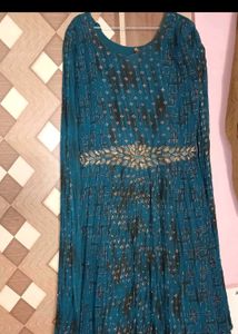 Teal Embellished Ethnic Gown
