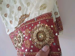 Heavy party wear saree, no blouse