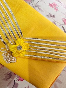 Yellow Floral Ethnic Clutch