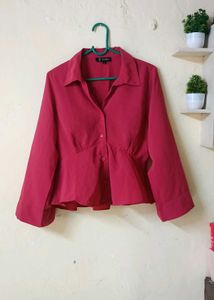 Chic Red Peplum Top
