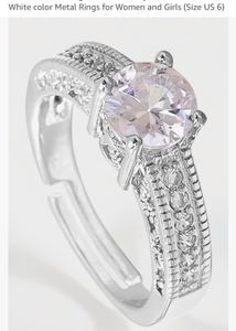 Elegant Silver Ring with Sparkly Stones