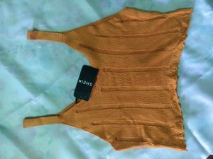 Orange Knit Tank Top