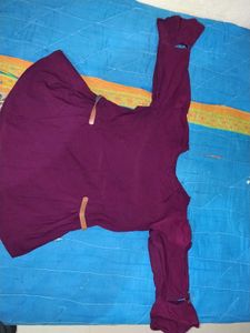 Stylish Maroon Tunic Top with Buckle Detail
