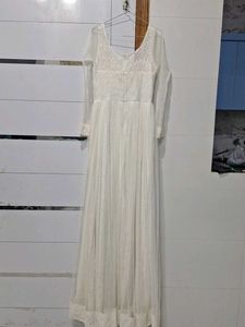 Elegant White Lace Evening Gown