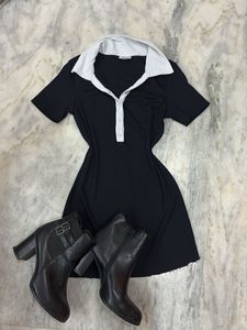 Classic Black Collared Dress