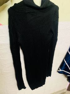 Chic Black Knit Sweater Dress