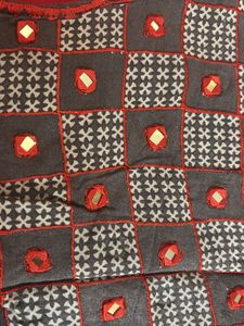Brown Checkered Tunic with Red Accents