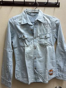 Light Blue Denim Long Sleeve Shirt