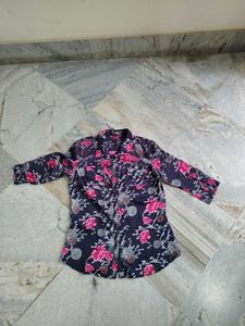 Floral Print Button-Up Shirt