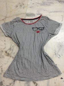 Korean Striped T-Shirt with Graphic