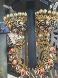 Traditional Jhumka Earrings with Pearls